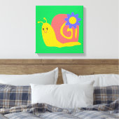 Slakkegelvormig voor kinderen met een hoge kleur canvas afdruk (Insitu (Slaapkamer))