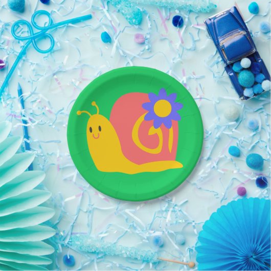 Slakkegelvormig voor kinderen met een hoge kleur papieren bordje (Feest)