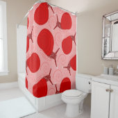 slakken abstracte spiraalvormige werveling rode ro douchegordijn (In situ)