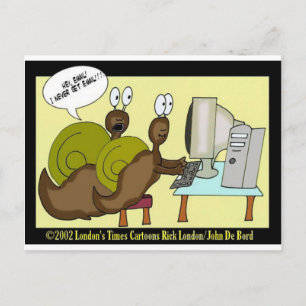 Slakken die e-mail krijgen Funny Cartoon Giften &  Briefkaart