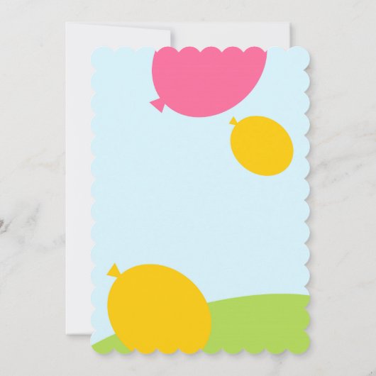 Slakken en ballonnen uitnodiging van Birthday Part (Achterkant)