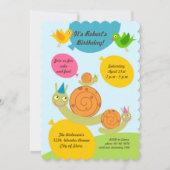 Slakken en ballonnen uitnodiging van Birthday Part (Voorkant)