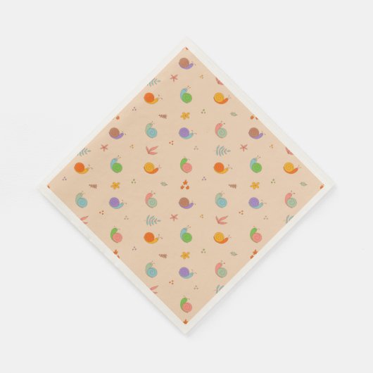 Slakken en bloemen Napkins Servet (Hoek)