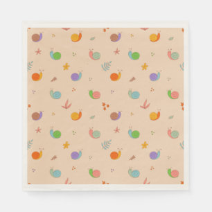 Slakken en bloemen Napkins Servet