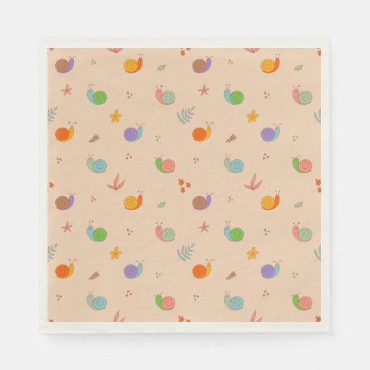 Slakken en bloemen Napkins Servet (Voorkant)