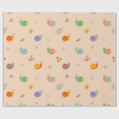 Slakken en druppelpapier cadeaupapier (Vlak)