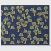 Slakken en paddenstoelen Retro Slak Paddenstoelpat Cadeaupapier (Vlak)