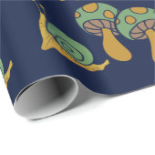 Slakken en paddenstoelen Retro Slak Paddenstoelpat Cadeaupapier (Rol Hoek)