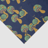 Slakken en paddenstoelen Retro Slak Paddenstoelpat Tissuepapier (Detail)