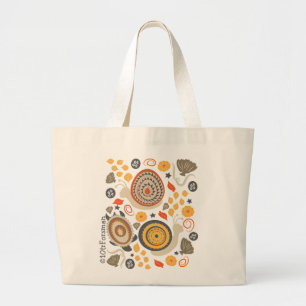 Slakken en schildpad - hedendaags textielpatroon grote tote bag