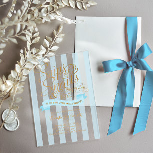 Slakken en Slakken Baby Boy Baby Shower Uitnodigin Acryl Uitnodigingen