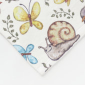 Slakken en vogels fleece deken (Hoek)