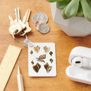  slakken en weekdieren, zeeorganismen sleutelhanger