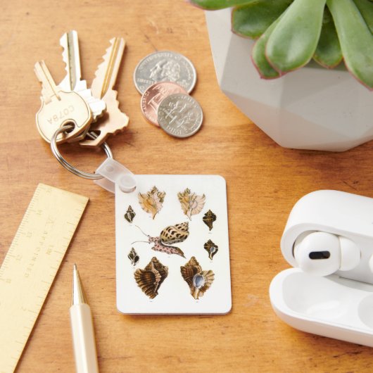  slakken en weekdieren, zeeorganismen sleutelhanger (Bureau)