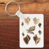  slakken en weekdieren, zeeorganismen sleutelhanger (Voorkant)