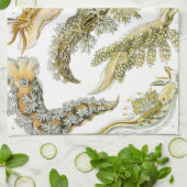  slakken en Zeeen slakken van Ernst Haeckel Theedoek (Gevouwen)