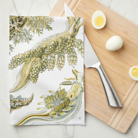  slakken en Zeeen slakken van Ernst Haeckel Theedoek (Quarter Fold)