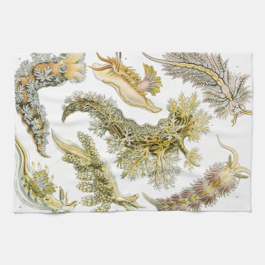 slakken en Zeeen slakken van Ernst Haeckel Theedoek (Horizontaal)