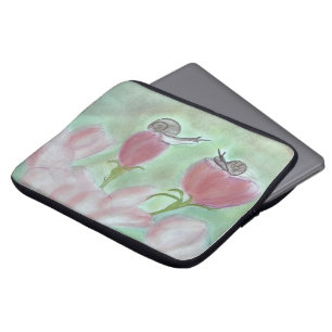Slakken het hof maken op paddenstoelen laptop sleeve