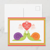 Slakken Hugs en Kisses Briefkaart (Voorkant / Achterkant)