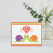Slakken Hugs en Kisses Briefkaart (Staand voorkant)