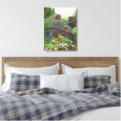 Slakken in een rotstuin (door H.A. Brendekilde) Canvas Afdruk (Insitu (Slaapkamer))