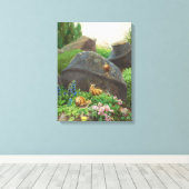 Slakken in een rotstuin (door H.A. Brendekilde) Canvas Afdruk (Insitu (Houten vloer))