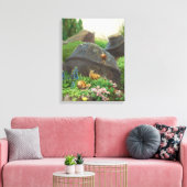 Slakken in een rotstuin (door H.A. Brendekilde) Canvas Afdruk (Insitu (Woonkamer))