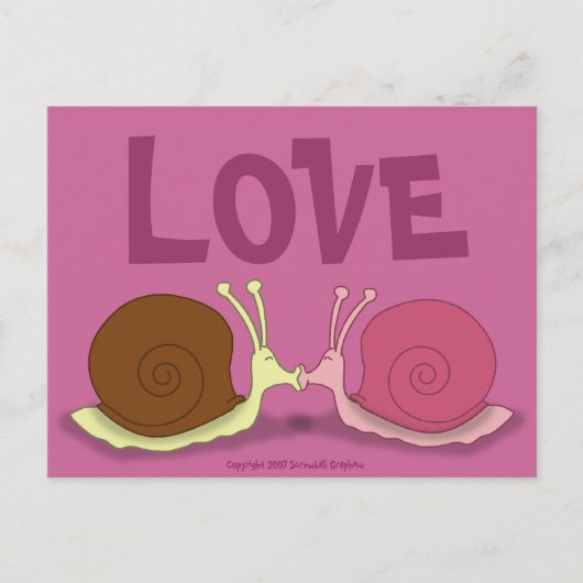 Slakken in het Briefkaart van de liefde (Voorkant)