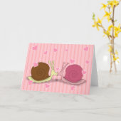 Slakken in het Wenskaart van de liefde Kaart (Gele Bloem)