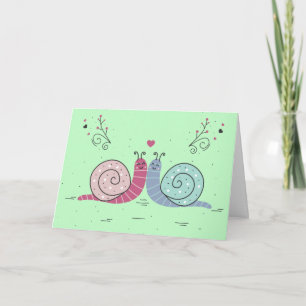 Slakken in liefde feestdagen kaart