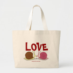 Slakken in Love Bag Grote Tote Bag