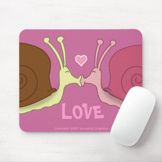 Slakken in Love Mousepad Muismat (Met muis)