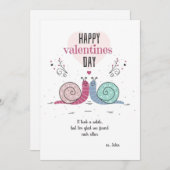 Slakken in Love Valentijnsdag Card Feestdagenkaart (Voorkant / Achterkant)