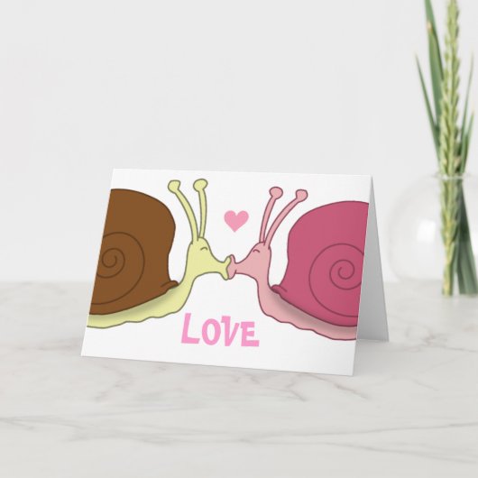 Slakken In Love Wenskaart Kaart (Voorkant)