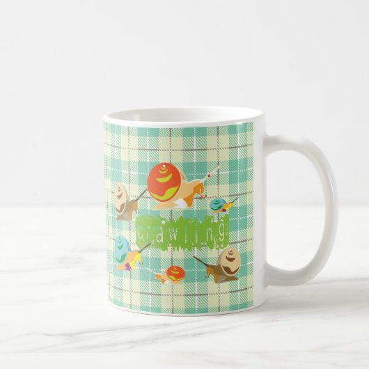 slakken kruipen koffiemok (Rechts)