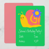 Slakken meisjes schattige verjaardag kaart (Voorkant / Achterkant)