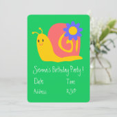 Slakken meisjes schattige verjaardag kaart (Staand voorkant)