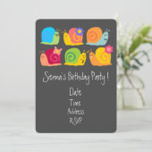 Slakken meisjes schattige verjaardag kaart (Staand voorkant)