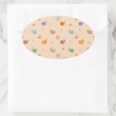 Slakken met slakken en bloemen ovale sticker (Tas)