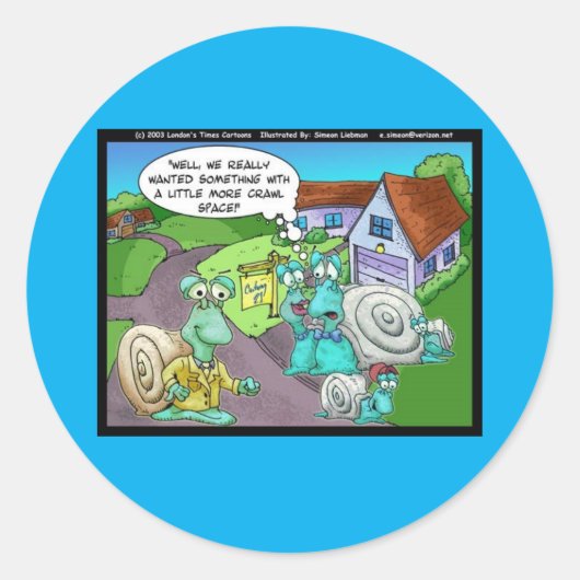 Slakken Onroerend Goed Verkopen Grappige Cadeaus & Ronde Sticker (Voorkant)