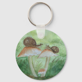 Slakken op Paddenstoelen, Salie BG, Ronde Sleutelh Sleutelhanger
