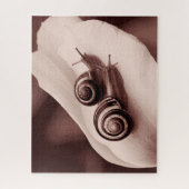 Slakken op Roos, Jigzaag Puzzle Legpuzzel (Verticaal)