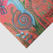 slakken op roze tissuepapier (Detail)