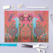 slakken op roze tissuepapier (Craft)