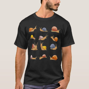 slakken, prachtig geïllustreerd t-shirt