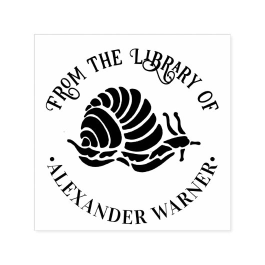 Slakken Silhouet Zeekust Strand Ronde Bibliotheekb Zelfinktende Stempel (Design)