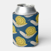 Slakken silhouetten: geel, roze patroon. blikjeskoeler (Blikje Voorkant)