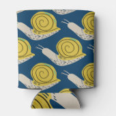 Slakken silhouetten: geel, roze patroon. blikjeskoeler (Achterkant)