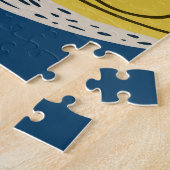 Slakken silhouetten: geel, roze patroon. legpuzzel (Zijkant)